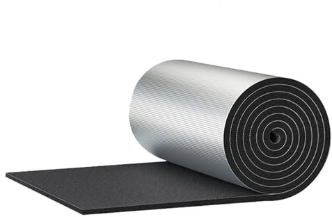 Isolant Thermique en Feuille Aluminium, avec Noyau en Mousse, Panneau Reflechissant Derriere Radiateur, Plaque Isolation Thermique Autocollante pour Sol, Toit, Mur, 5mm D'Epaisseur ( Size : 1mx1m )