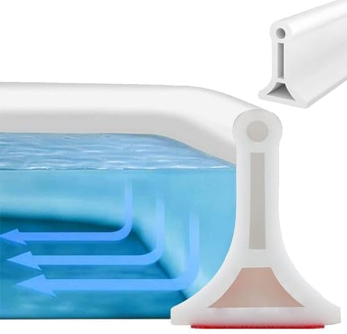 2M Selbstklebende Duschschwelle - Faltbare Duschabdichtung für Duschtüren - Wasserstopper Dusche für Küche, Bad und Toilette 2x 100cm Duschdichtung - Weiß
