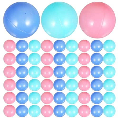 HEMOTON 100pcs Ball Pit Balls Multicoloured Soft Plastic Mini Play s for Pit Funny Ocean Pool s Crush Proof Stress 5.5cm