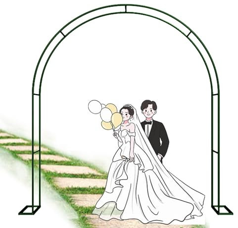 Gartenbogen aus Metall, Gartenlaube für Kletterpflanzen, Rosenbogen, Pergola für drinnen und draußen, Kletterbogen 80x200cm 160x220cm 200x230cm 350x220cm Hochzeitsbogen für Zeremonien (Color : Green
