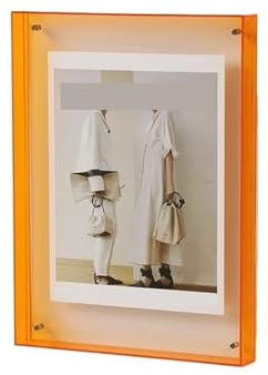 WLLKIY Transparenter Acryl-Fotorahmen, DIY-Poster, Malerei, Halle, Schlafzimmer, Wanddekoration, Ins-Stil, Tisch-Bilderrahmen Multifunktional(Orange,11x14cm)