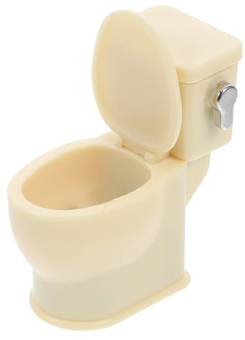 Toyvian Mini Toilette Décorative Modèle Réaliste pour Maison De Poupée Accessoire Miniature Rechargeable avec Décoration De Salle De Bain