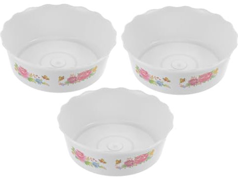 FUNOMOCYA Hydrokultur Blumentopf 3 Stück Kunststoff Narzissen Pflanzgefäß Rund Grauweiß Hydrokultur Pflanzschale Dekoration Zuhause Balkon