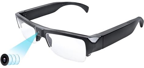 Occhiali con videocamera spia HD 1080p, alla moda, per guida, escursionismo, pesca, equitazione (scheda micro SD 32G inclusa)