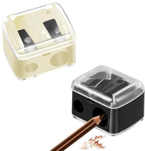 NHPY 2 Stück Makeup anspitzer dicke stifte, Anspitzer dicke und dünne stifte, Spitzer für kajalstifte für Augenbrauenstift, Lippenkonturenstift, Eyeliner