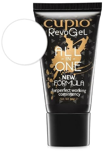 Cupio RevoGel Snow White 15 g – Acrylgel für Nagelmodellage – UV/LED Hybridgel für Aufbau, Verlängerung & Nail Art – standfest und modellierbar