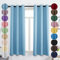 Flei Gardinen, Vorhang Blickdicht, Thermovorhang Kälteschutz, Gardinen Wohnzimmer, Hellblau, 120x100cm（HxB）, 1er Set