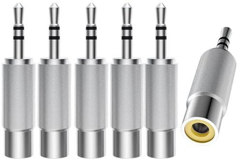 RUNCCI-YUN 6 Pezzi Audio Adapter 3.5mm TRS (1/8 di Pollice),3.5mm Maschio a Femmina RCA, per Home Theater, Fotocamere, Cuffie