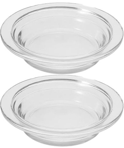 Veemoon 2pcs Clear Glass Oil Warmer Dish Wax Melt Burners Plate Round Glass Warmer Dishes Aromatherapy Oil Tray Melting Fragrance Bowl for Electric Lamps and Tart Heater (115MM)