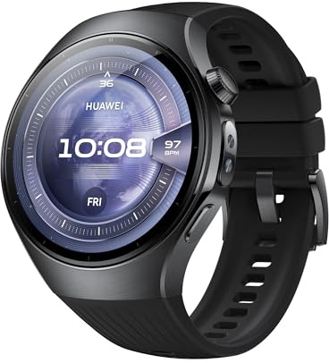 HUAWEI Watch 5, Smartwatch con eSIM & GPS, Tecnología Multi-Sensing X-Tap, Medición de Oxígeno en Sangre en la Yema del Dedo, Panorama de Salud, iOS y Android, 46mm Carbono Acero Inoxidable
