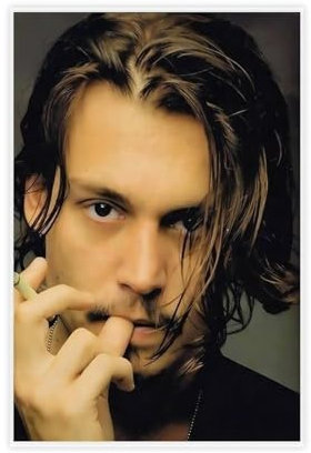 SERHE Johnny Depp Leinwand-Poster für Schlafzimmer, Büro, Schlafzimmer, Geschenk, 60 x 90 cm