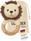 Personalisierter Beißring für Baby aus Holz mit Gravur - Baby Rassel für Junge und Mädchen - ab 0 Monate