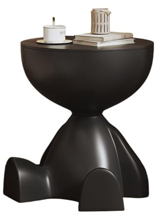 SURFOU Mini Beistelltisch Rund mit Stauraum, Couchtisch für Wohnzimmer & Schlafzimmer, Wasserdicht & Langlebig, Sofatisch Nachttisch Tischchen Modern, Vielseitig einsetzbar (Schwarz)