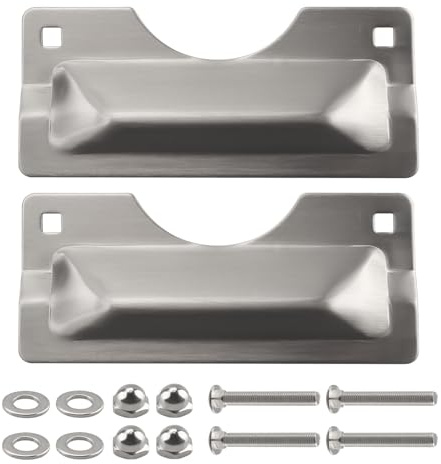 U 9496 3'' x 7'' Latch Guard Plate Cover, Stainless Steel Door Security Strike Plate, Easy to Install, Protect Against Forced Entry (Silver) (2 Pack)