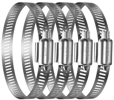 ZT-NET Schlauchschellen 20-180mm, 4 Stück Endlos 304 Edelstahl Einstellbare Schlauchklemmen Schlauchbinder, Schlauchschelle Rostfrei für Benzinschlauch, Wasser Rohr, Haus Gasrohr, Dieselleitung