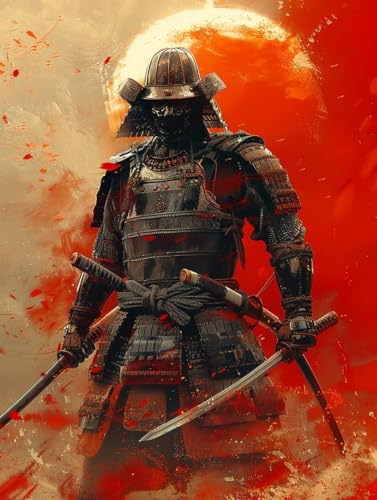 Samurai Diamond Painting Set, 5D Diamond Painting Erwachsene Katana, DIY Basteln Erwachsene, Mosaikherstellung Diamant Malerei Set, als Deko Wohnzimmer und Zimmer Deko Geschenke 40X50cm T-9628