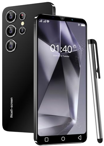 CatCalls Téléphone Mobile Bon marché, écran 5,0 Pouces, Android 9.0, 16 Go ROM, Double SIM, Double caméra, déverrouillage par Reconnaissance faciale, GPS, WiFi (S25Ultra-Black)