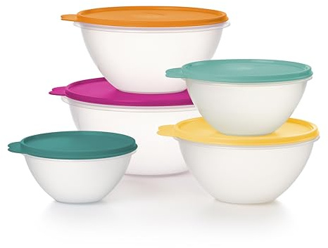 Tupperware Wonderlier 10-Piece Fauna Set (5 Bowls + 5 Lids) | Plastic Food Storage Mixing Bowl with Secure Lids, BPA Free Materials, & Dishwasher-Safe for Kitchen Storage or Meal Prep