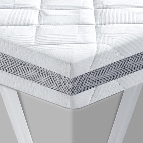 BedStory Gel Topper 100x200cm H3/H4 aus 10cm Höhe Kaltschaumkern | Bequemer Matratzentopper für Boxspringbett, Bett und Schlafsofa, atmungsaktiver 3D-Netzbezug, maschinenwaschbarer Bezug