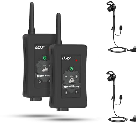 VergeTech FBIM Professional Bluetooth Headset Intercom for Referee, 4 People Connection 1500M Communication System Waterproof Wireless Interphone with Noise Reduction (Pack of 2)