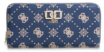 GUESS Emelie Logo Slg Lrg Zip Around NLO - Navy Logo One Size, Nlo - Navy Logo, Einheitsgröße für alle, Streetwear