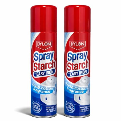 Fabric Spray Starch for Ironing, Crisp Finish and Wrinkle Removal, Fresh Cotton Scent, Easy Iron Formula, Aerosol Clothing Starch Spray, 300ml Each, Pack of 2