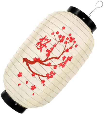 Farol Japonés Decorativo de Papel Rojo, Colgante Pared | Luz Suave para Comedor y Casa, Estilo Oriental Festivo, Farolillo para Bodas y Eventos