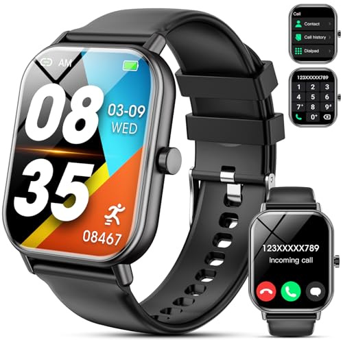 2026 Smartwatch for Men Women, 1.85 HD Bluetooth Calling Smart watch | 100+ Sport Modes Fitness Activity Trackers, SPO2/Heart Rate/Sleep Monitor, IP67 Waterproof Step Counter for Android iOS