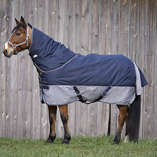 Equi-Theme/Equit'M Unisex's 400913769 Tyrex 600 D Polar Fleece gefüttert Pferdedecke Marineblau/Grau 6 ft / 9 Zoll / 206 cm