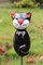 Manufaktur Lichtbogen Katze aus Keramik - schwarz - ca. 17 cm hoch - Gartenstecker