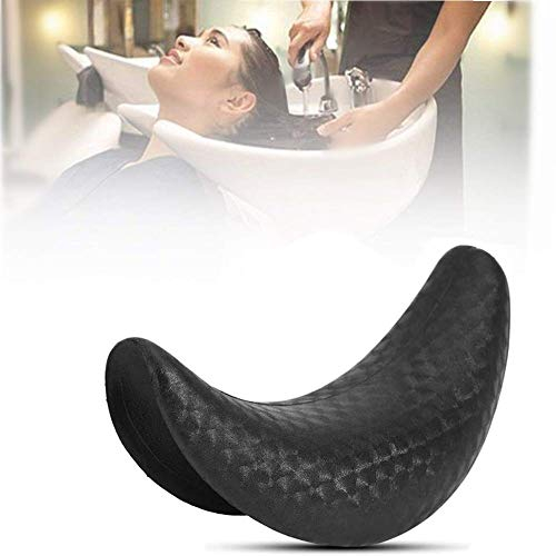 Semme Salon-Nackenkissen, weiches Gel-Nackenstützkissen für Salon-Greifer, Haarwaschbecken, Waschbeckenzubehör, Schwarz, 9 x 18 cm