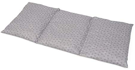 GRÜNSPECHT Kirschkern-Kissen 43x20cm, 3 abgesteppte Kammern, Wärmekissen für Nacken, Bauch & Rücken, Bezug aus 100% Baumwolle, für Mikrowelle & Backofen, grau (1100-V1)