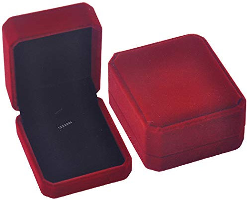 iSuperb Velluto Scatola di Gioielli per Anelli Orecchini Collana Braccialetti Confezione Regalo per Nozze Fidanzamento Jewelry Box (Scatola pendente)