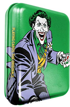 Cartamundi DC Comics The Joker Playing Cards In Embossed Retro Tin, 55 Vintage Style Cards, Great Gift For Any Superhero Fan!