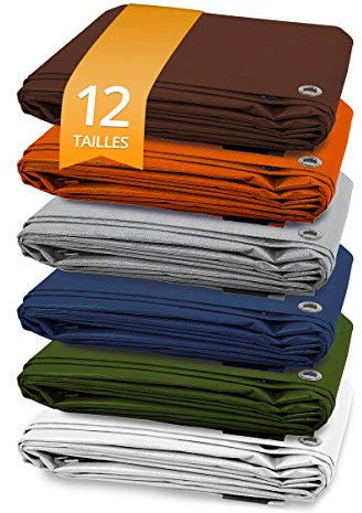 etm - Bâche imperméable avec oeillet - Bâche de Protection Usage extérieur intérieur - Etanche et résistante aux UV pour Bateaux Chantiers travaux - Epaisse densité 140 g/m², Vert Transparent 2x3 m