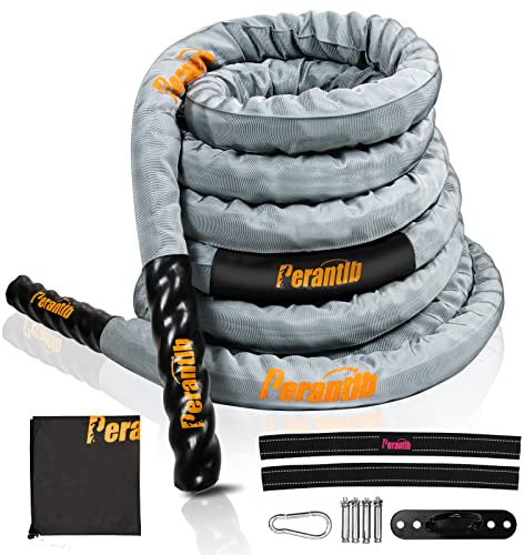 YYOJ Gym Muscle Toning Metabolic Workout Fitness, Battle Rope Anchor Strap Kit Included