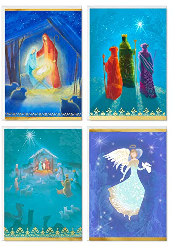 Hallmark Image Arts religiöse Weihnachtskarten, sortiert, bemalte Krippe (4 Designs, 24 Karten und Umschläge)
