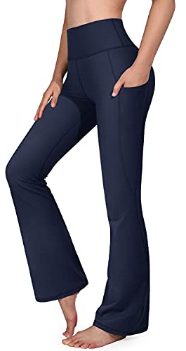 G4Free Yoga-Hosen für Damen Bootcut Yogahose mit Taschen Flare Hose Hohe Taille Sporthose Lang Hosen Fitness Training Jogginghose