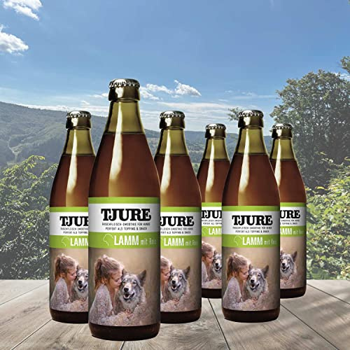 TJURE Hundesmoothie | Lamm & Reis | 6 x 320 ml | Flüssignahrung für Hunde mit empfindlichem Magen | Getreidefrei | Gut verträglich | Lebensmittelqualität | Made in Germany