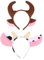 Minkissy Karnevals-Tier-Stirnbänder 2pcs Kuh Stirnband Plüsch Kuh Cosplay Haarband Cartoon Milchkuh Haarreif Halloween Kopfbedekung Haarschmuck für Party