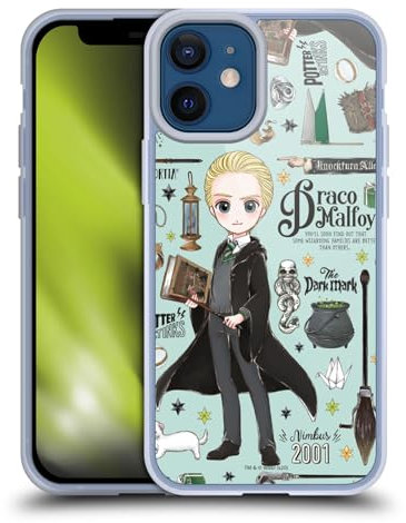 Head Case Designs Officially Licensed Harry Potter Draco Pattern Deathly Hallows XXXVII Gel Case [Military Grade Protection] Compatible with Apple iPhone 12 Mini and Compatible with MagSafe