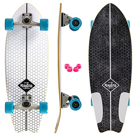 Mindless Surf Skate Fish Tail Skateboard, Weiß (Mehrfarbig), Einheitsgröße