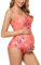 EastElegant Maillot de Bain 1 pièce Halter Grossesse Maillot de Bain avec Cordon de Serrage réglable(Orange,Large)