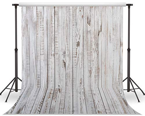WOLADA 11890 Hintergrund aus Holz, Retro, rustikal, weiß, grau, für den Boden, für Fotografie, Kinder und Erwachsene, 3 x 3 m