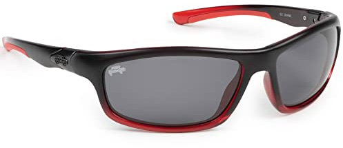 Fox Rage Sunglasses - Polarisationsbrille, Modell:Transparenter rot/schwarzer Rahmen / graue Gläser