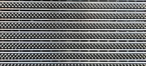 MCH Schuhabstreifer Fußbtreter Schmutzfang Fußmatte Hauseingang Aussenbereich Außen mit Bodenwanne 58 x 37 x 10 cm in 6 Varianten (Alu mit Bürstenstreifen, grau)