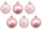 Thüringer Glasdesign Glaskugeln EIS/Opal 806-1234-999 | 6 Stück | Ø 8 cm - Rosa - Christbaumkugeln Weihnachtsbaumschmuck Edel Dezent Frost