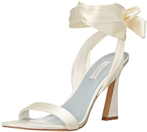 Nine West Women's Kelsie7 Heeled Sandal, Ivory, 7.5