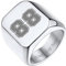 Bestyle Siegelring Herren mit Gravur Quadrat-ring Herren Erinnerungsgeschenk Signetring Mädchenring Hip Hop Ring Silber 62