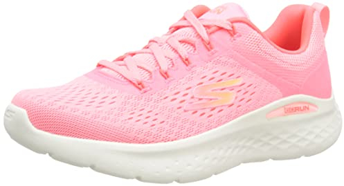 Skechers Femme Go Run Lite Basket, Bordure Corail Textile Rose, 38 EU